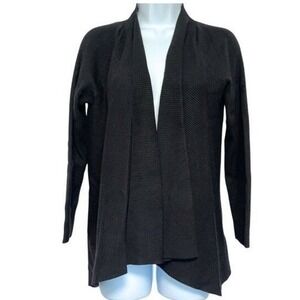 Design History Open Front Cardigan‎ Sweater Womens Size L Black Casual Office